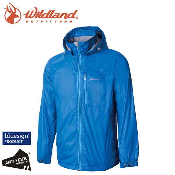 【Wildland 荒野 男 輕量天鵝絨防風保暖外套《寶藍》】0A72910/夾克/運動外套/抗風防潑水