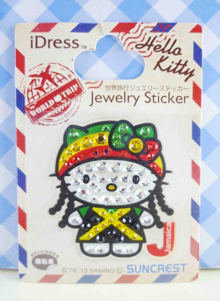 【震撼精品百貨】Hello Kitty 凱蒂貓~KITTY鑽貼紙-地球村系列-牙買加彩色