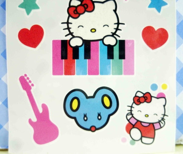 【震撼精品百貨】Hello Kitty 凱蒂貓~KITTY貼紙-紋身貼紙-鋼琴鍵 product thumbnail 4