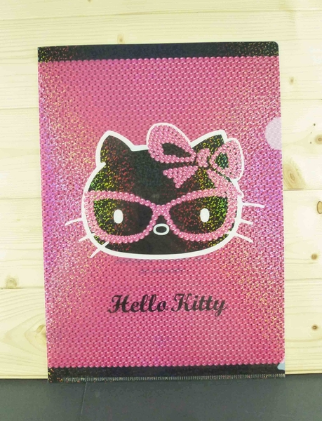 【震撼精品百貨】Hello Kitty 凱蒂貓~文件夾~桃紅眼鏡