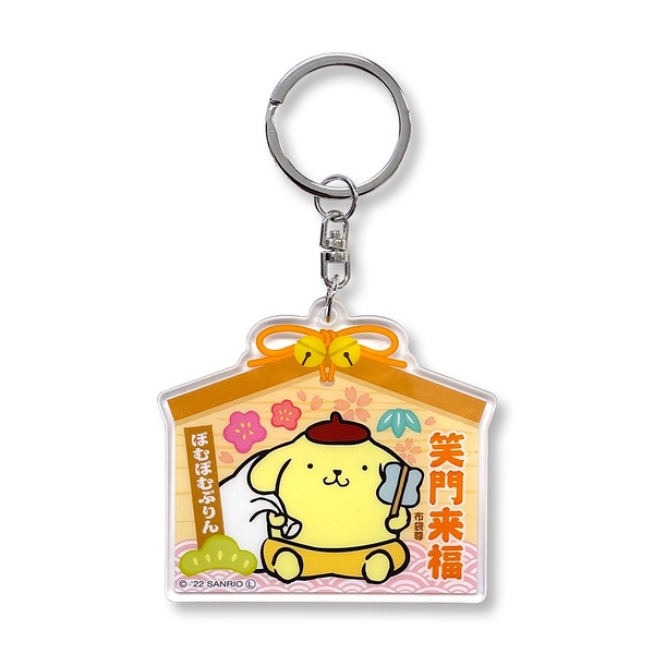 【震撼精品百貨】Pom Pom Purin 布丁狗~日本Sanrio三麗鷗 布丁狗七福神壓克力鑰匙圈-布袋尊*27030