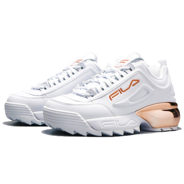 FILA Disruptor 2A 女鞋 老爹鞋 鋸齒鞋 休閒 厚底 皮革 白 玫瑰金【運動世界】4-C113V-155 product thumbnail 2