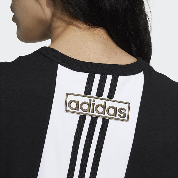 Adidas ORIGINALS ADIBREAK 女裝 短袖 休閒 V 形開衩 刺繡 純棉 黑【運動世界】HC6568 product thumbnail 7