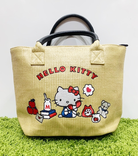 【震撼精品百貨】Hello Kitty 凱蒂貓~日本三麗鷗 kitty 編織手提袋/側背包-刺繡#29618 product thumbnail 2