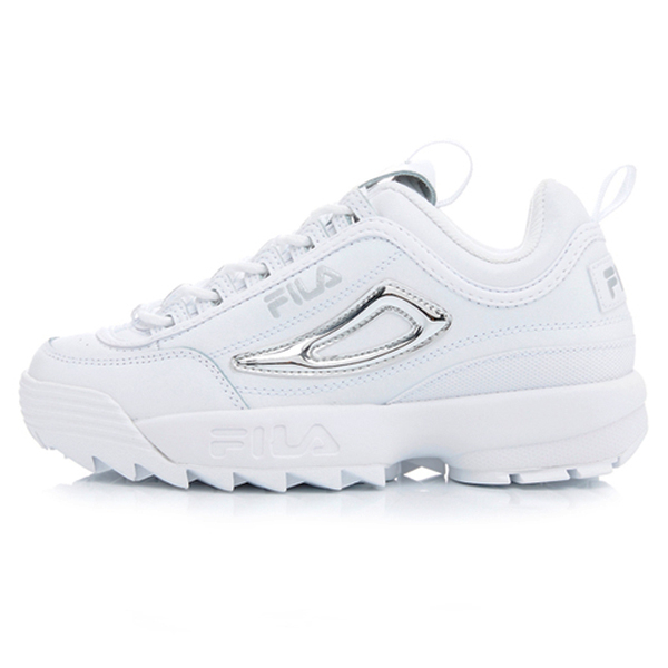 【現貨】FILA Disruptor II Metallic Accent 女鞋 老爹鞋 休閒 厚底 皮革 白 銀【運動世界】5-C608T-103 product thumbnail 2