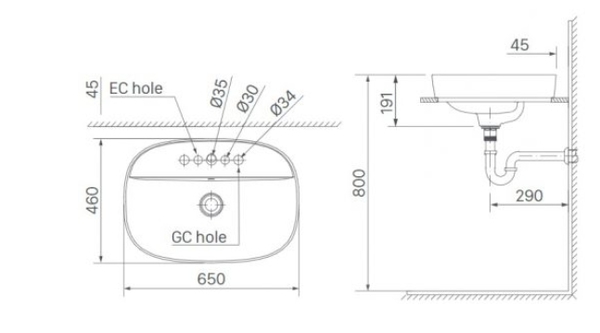 【麗室衛浴】日本INAX AL-652VFC-TW/BW1 檯面式臉盆 product thumbnail 2