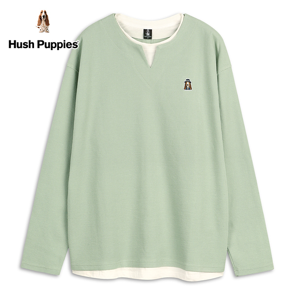 Hush Puppies 上衣 男裝漁夫帽狗假兩件華夫格寬版上衣