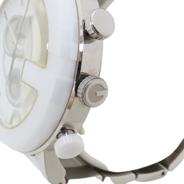 【二手名牌BRAND OFF】GUCCI 古馳 G-Chrono 白色陶瓷 不鏽鋼 石英腕錶 YA101345 product thumbnail 5