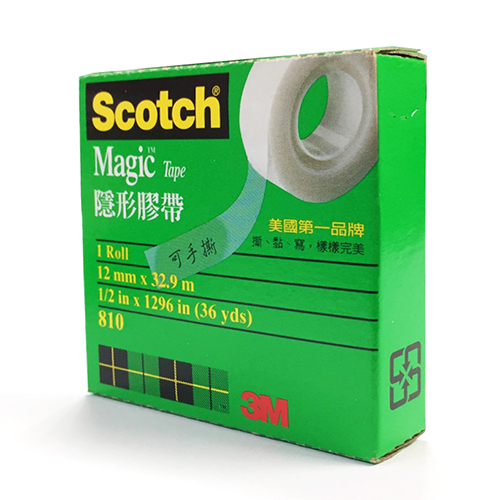3M 思高牌 Scotch 810 隱形膠帶 可手撕 1/2 12mm×32.9m