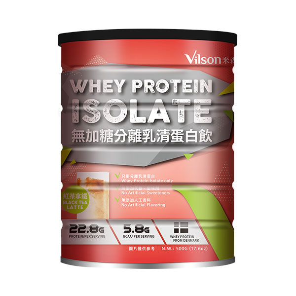 【米森 vilson】無加糖分離乳清蛋白飲-紅茶拿鐵 500g/罐 1罐