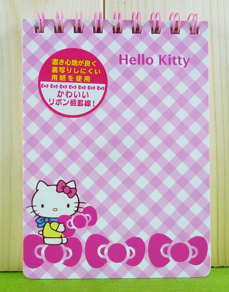 【震撼精品百貨】Hello Kitty 凱蒂貓~筆記本~粉格蝴蝶結【共1款】