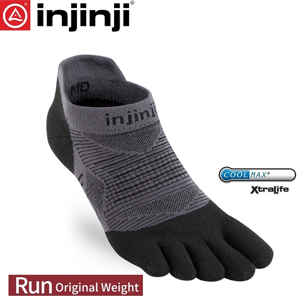 【INJINJI 美國 RUN 吸排五趾隱形襪《黑色》】0695/五指襪/專業排汗襪/登山健行襪/休閒襪