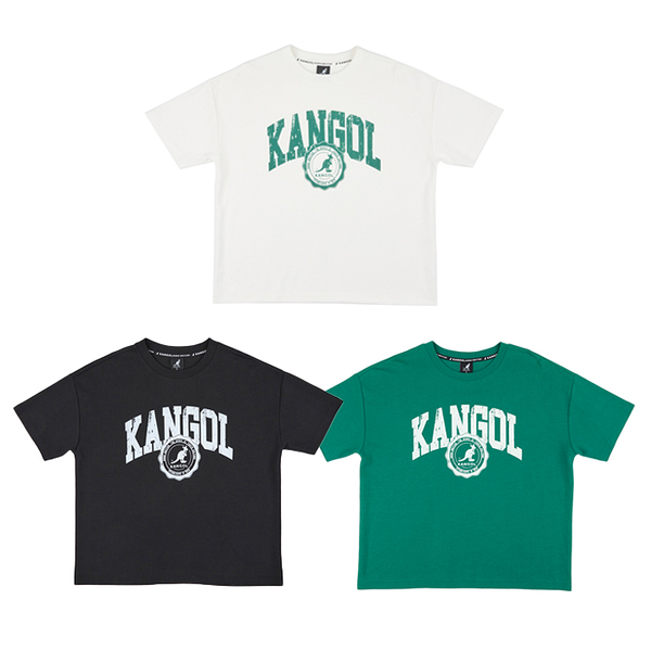 KANGOL 短袖 白 黑 綠 復古LOGO 寬版 短T 女 64221002-