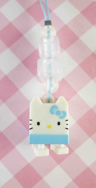 【震撼精品百貨】Hello Kitty 凱蒂貓~限定版手機吊飾-藍積木(串珠)