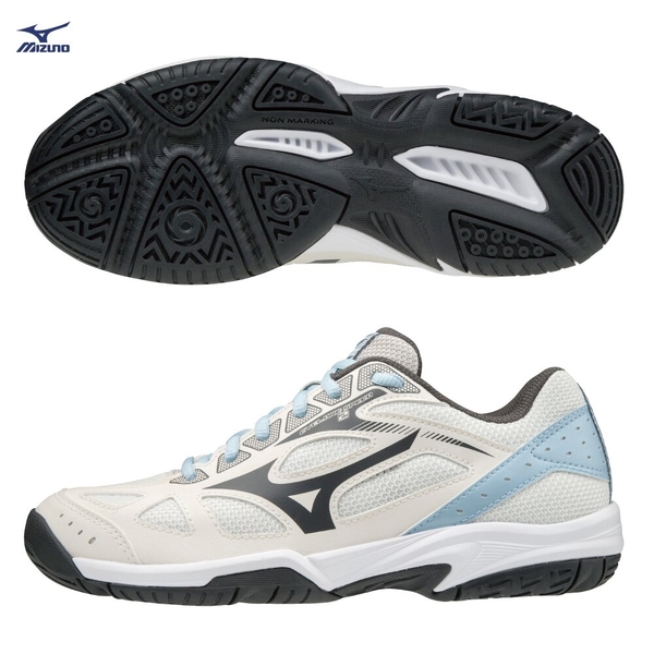 MIZUNO CYCLONE SPEED 2 女鞋 排球 手球 耐磨 透氣 米白 藍【運動世界】V1GC198018