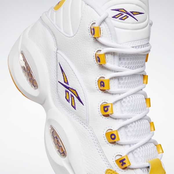 REEBOK Question Mid Yellow Toe 男鞋籃球湖人白黃經典【運動世界