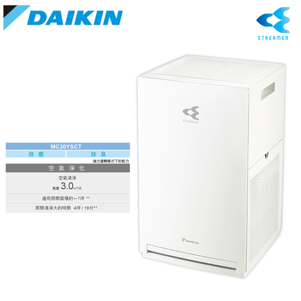 DAIKIN大金 7坪 閃流放電空氣清淨機 MC30YSCT