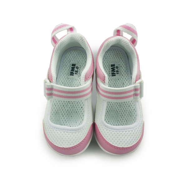 《IFME》日本機能童室內鞋(多贈一雙鞋墊) 粉紅白色 IFSC-000393