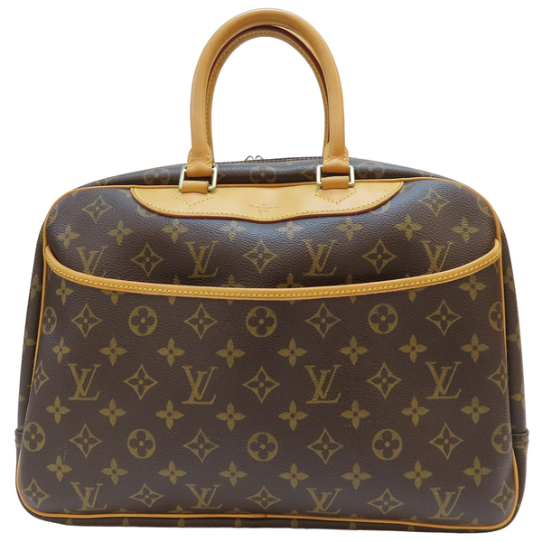 【二手名牌BRAND OFF】LOUIS VUITTON 路易威登 棕色 原花 PVC塗層帆布 Deauville GM 大珍包 手提包 M47270