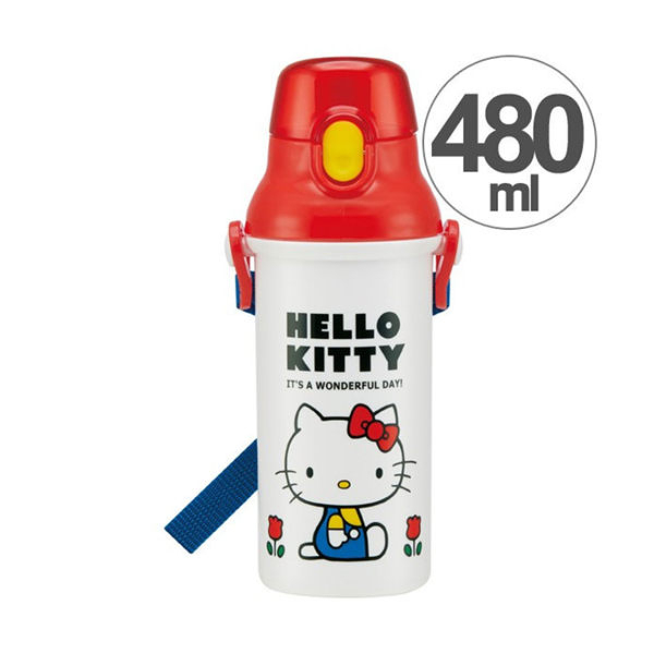 【震撼精品百貨】Hello Kitty 凱蒂貓~SKATER HELLO KITTY直飲式水壺-480ml(70年代)#31876