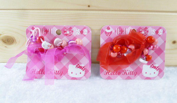 【震撼精品百貨】Hello Kitty 凱蒂貓~髮圈 桃緞帶/紅緞帶【共2款】