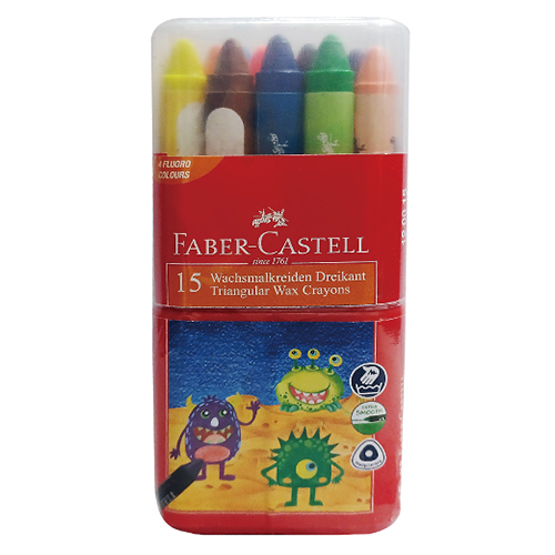 Faber-Castell 輝柏 大眼星球無毒三角蠟筆-15色 NO.120015