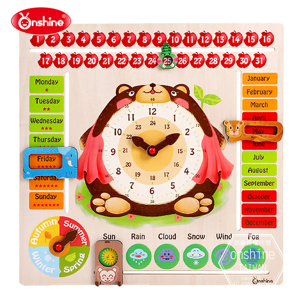 Onshine 兒童木質時間概念學習板/玩具