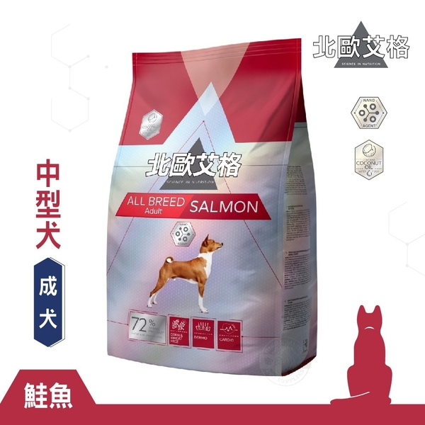 送贈品 H45400 北歐艾格 中型成犬 鮭魚 2.8KG 狗飼料 中型犬