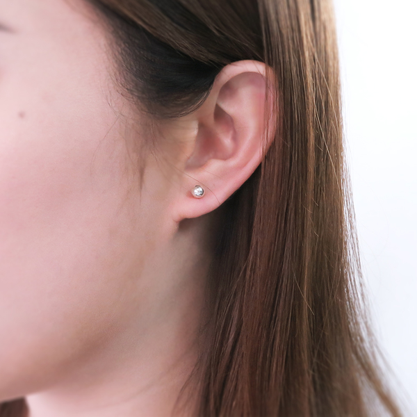 極簡銀珠耳環 5mm亮面質感圓珠 925純銀針式耳環 product thumbnail 3