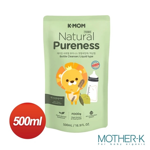 韓國K-MOM 有機植萃蔬果奶瓶清洗液-補充包500ml【六甲媽咪】