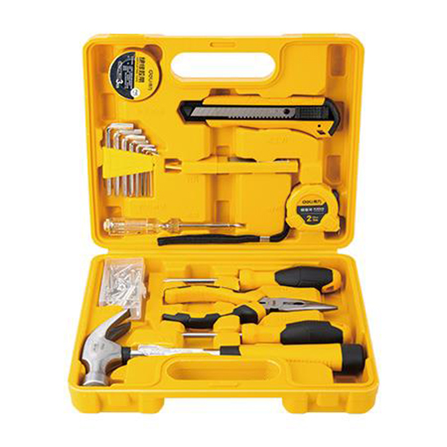 得力Deli工具-家用工具套裝組/EDL1018J/18件/黃色工具