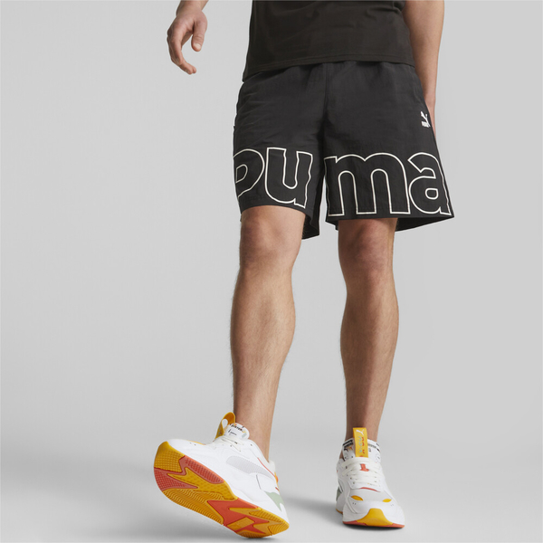 PUMA 短褲 流行系列 P.TEAM 黑 大LOGO 8吋 短風褲 男 62133401 product thumbnail 5