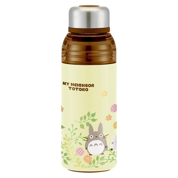 asdfkitty*TOTORO龍貓黃綠色小花 不鏽鋼保冷水壺-400ML-日本正版商品