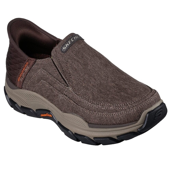 Skechers Respected-Holmgren Slip-Ins 休閒鞋 男 棕色 帆布 懶人鞋 204809BRN