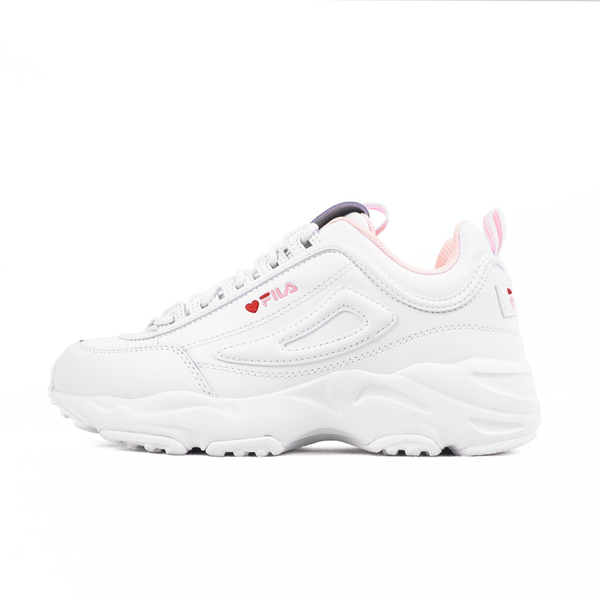 FILA Distracer Heart 愛心 情人節款 白 增高 女 休閒鞋復古 厚底 老爹鞋 5-C112Y-128