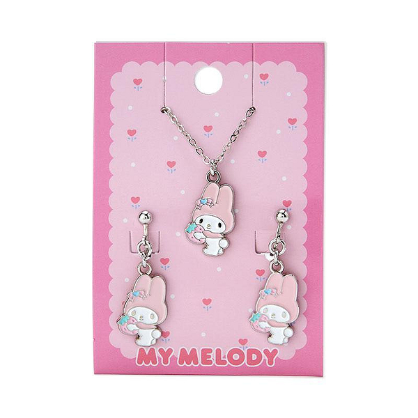 【震撼精品百貨】My Melody 美樂蒂~日本三麗鷗SANRIO 美樂蒂耳環&項鍊組-復古*12531