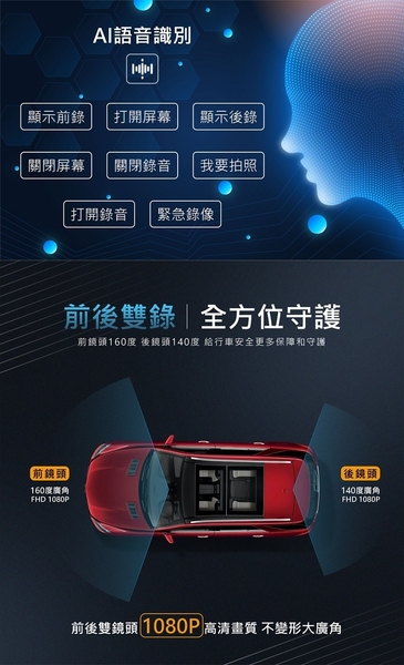 CORAL AE3 11吋全屏觸控電子雙錄後視鏡 聲控+觸控+雙鏡頭行車記錄器 送GPS測速照相預警 product thumbnail 7