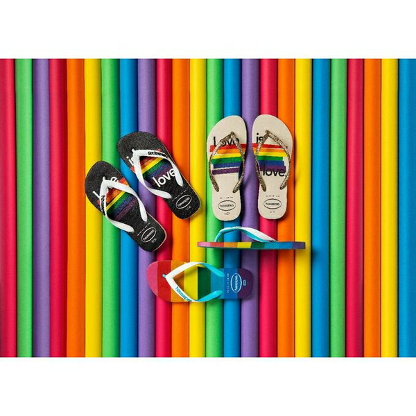 havaianas 哈瓦士 巴西人字拖 男款/女款 Top pride 白帶黑底彩虹 涼鞋 拖鞋 夾腳拖 海灘鞋【南風百貨】 product thumbnail 5