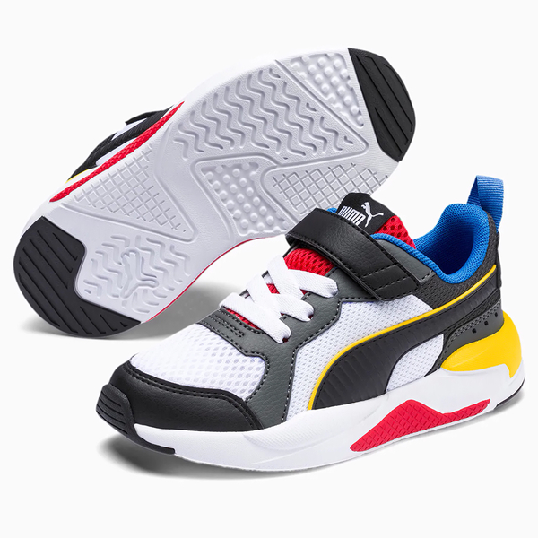 PUMA X-Ray AC PS 童鞋 中童 休閒 網布 透氣 拼接 黑 白 紅【運動世界】 37292103