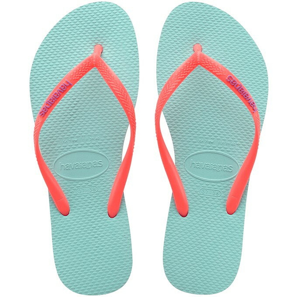 havaianas 哈瓦士 巴西人字拖 兒童款 Logo popup 藍底橘紅帶 夾腳拖 海灘鞋【南風百貨】