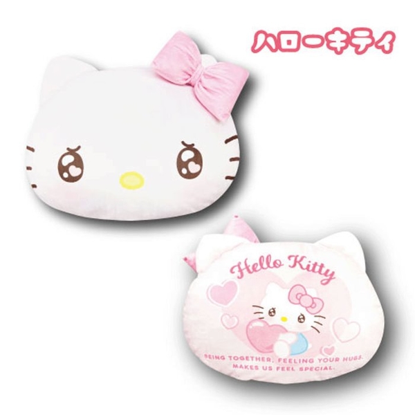 【震撼精品百貨】Hello Kitty 凱蒂貓~日本SANRIO三麗鷗 KITTY大臉造型靠枕 抱枕-愛心眼*14347