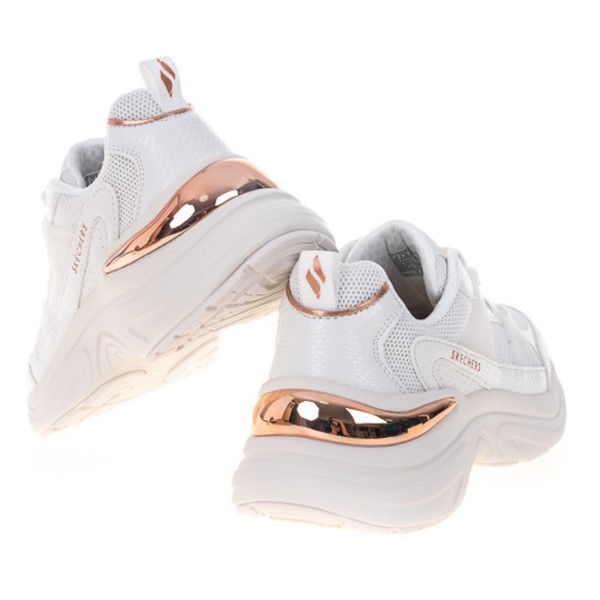 Skechers 休閒鞋 Hazel-Faye 女 白 玫瑰金 皮革 記憶鞋墊 運動 177576WHT product thumbnail 3