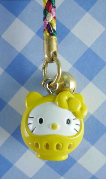 【震撼精品百貨】Hello Kitty 凱蒂貓~KITTY手機吊飾-KITTY多福造型-黃色