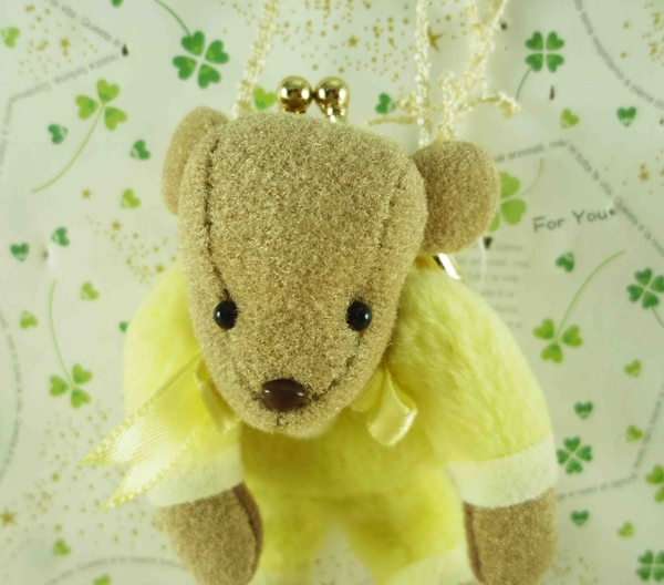 【震撼精品百貨】泰迪熊_Teddy Bear~絨毛零錢包-黃色 product thumbnail 3