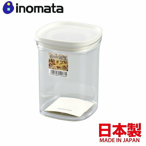 asdfkitty*日本製 INOMATA 可標記日期保鮮盒/收納罐-白蓋方型-520ML-放堅果.香辛料.果乾...等-正版商品