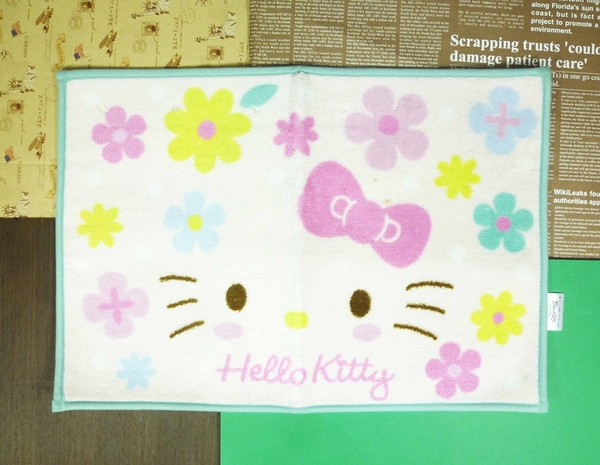 【震撼精品百貨】Hello Kitty 凱蒂貓~地墊~粉臉花圖案