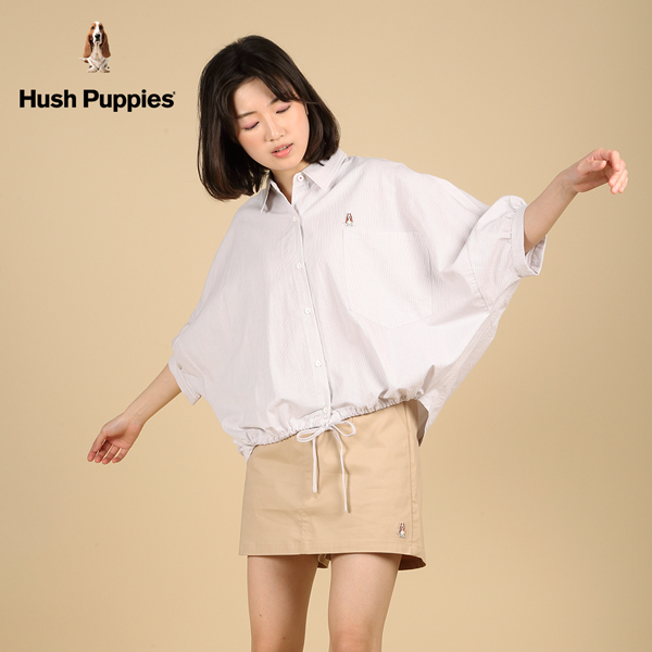 Hush Puppies 襯衫 女裝直條紋寬鬆剪裁後褶襯衫 product thumbnail 3