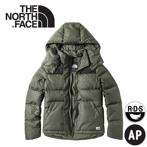 【The North Face 女 700FP防潑水羽絨外套《灰綠》】3VUF/連帽外套/羽絨衣/保暖外套