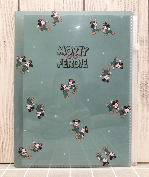 【震撼精品百貨】Micky Mouse_米奇/米妮 ~日本迪士尼Disney A4資料夾含夾鏈袋-藍*04410