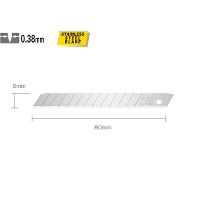 OLFA AB-10S 不鏽鋼小型美工刀片 10片裝 （日本5片裝型號SSB5K型） (NOD)